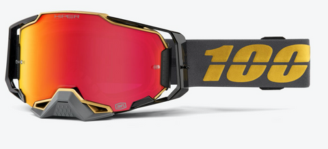 100%-ARMEGA Falcon5 Goggles Black Frame - HiPER Red Mirror Lens-Red-HP-50720-357-02-MotoXtreme