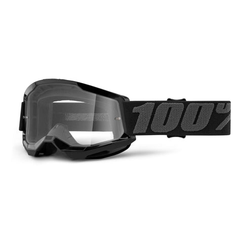 100%-Strata 2 Youth Goggles Black Frame - Clear Lens-Black-HP-50521-101-01-MotoXtreme