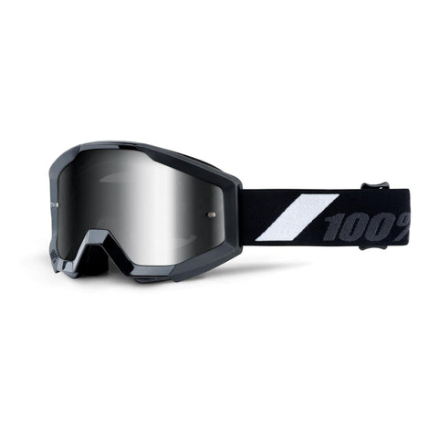 100%-Strata 2 Youth Goggles Black Frame - Mirror Silver Lens-Black-HP-50521-252-01-MotoXtreme
