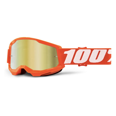 100%-Strata Youth Goggles Orange Frame - Gold Mirror Lens-Orange-HP-50521-259-05-MotoXtreme