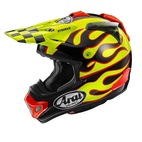 Arai-HELMET MX-V EVO FLAME YELLOW-Yellow-ARMXVEVOS FLAME YW-MotoXtreme