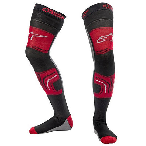 Alpine Stars-Knee Brace Socks Red/Black-Red/Black-A4701015311SM-MotoXtreme