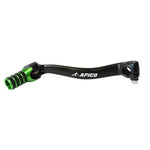 Apico-Elite Gear Pedal Forged Black Kawasaki KX450F 2009-15-Black/Green-GPF231 ELITE BKGN-MotoXtreme