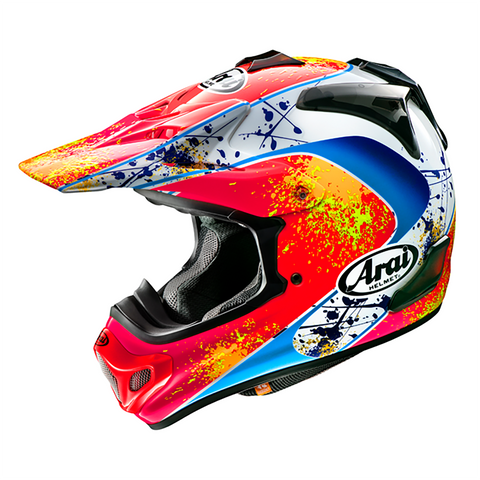 Arai-MX-V Stanton Helmet-Red/White/Blue/Orange-ARMXVXS STANTON-MotoXtreme