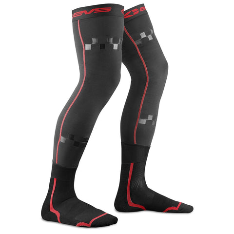 EVS-Fusion Knee Brace Liner/Sock Combo | Black/Red-Small/Medium-EV FSN-R/BK-S/M-MotoXtreme