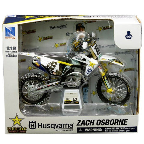 New Ray Toys-Husqvarna Zach Osbourne #16 Fc 450 2020 1:12 Scale Model-Black/White/Yellow-TOY.58243-MotoXtreme