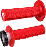 ODI-Half Waffle MX Lock-On Grip Set Red-Red-UODIROG07-MotoXtreme