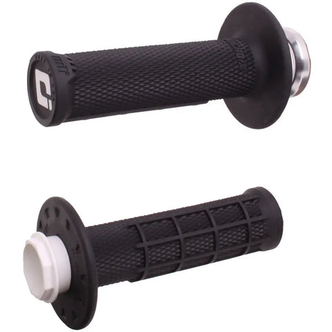 ODI-MICRO-X HALF-WAFFLE LOCK-ON GRIP SET-BLACK-Black-H36MXB-MotoXtreme