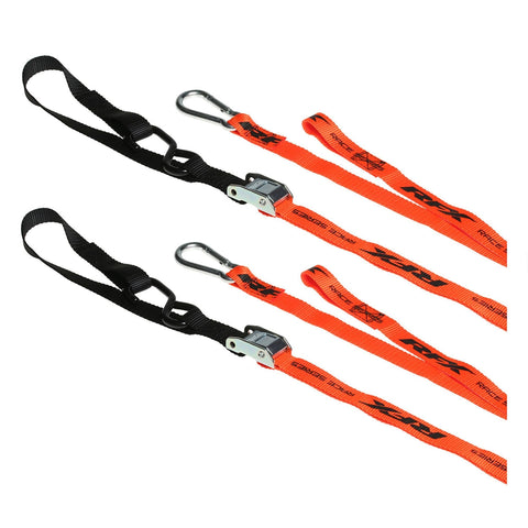 Race FX-RFX Race Series 1.0 Tie Downs With Extra Loop & Carabiner Clip-Orange/Black-FXTD 30000 55OR-MotoXtreme