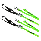 Race FX-RFX Race Series 1.0 Tie Downs With Extra Loop & Carabiner Clip-Green Flou/Black-FXTD 30000 55HV-MotoXtreme