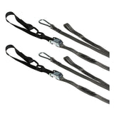 Race FX-RFX Race Series 1.0 Tie Downs With Extra Loop & Carabiner Clip-Grey/Black-FXTD 30000 55BK-MotoXtreme
