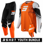 Shot-Youth RAW Neon Orange Kit Bundle Jersey, Pants Option Gloves - Ages 4-13-Neon Orange-SMXKIT220480-MotoXtreme